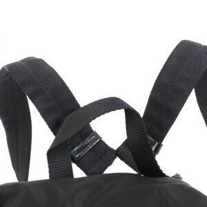 Prada logo black leather backpack Tessuto triangle